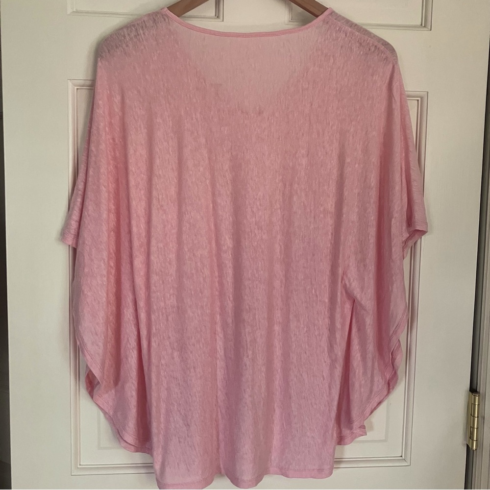 Saks Fifth Avenue 100% Linen Lightweight Summer Kimono Blouse Top
